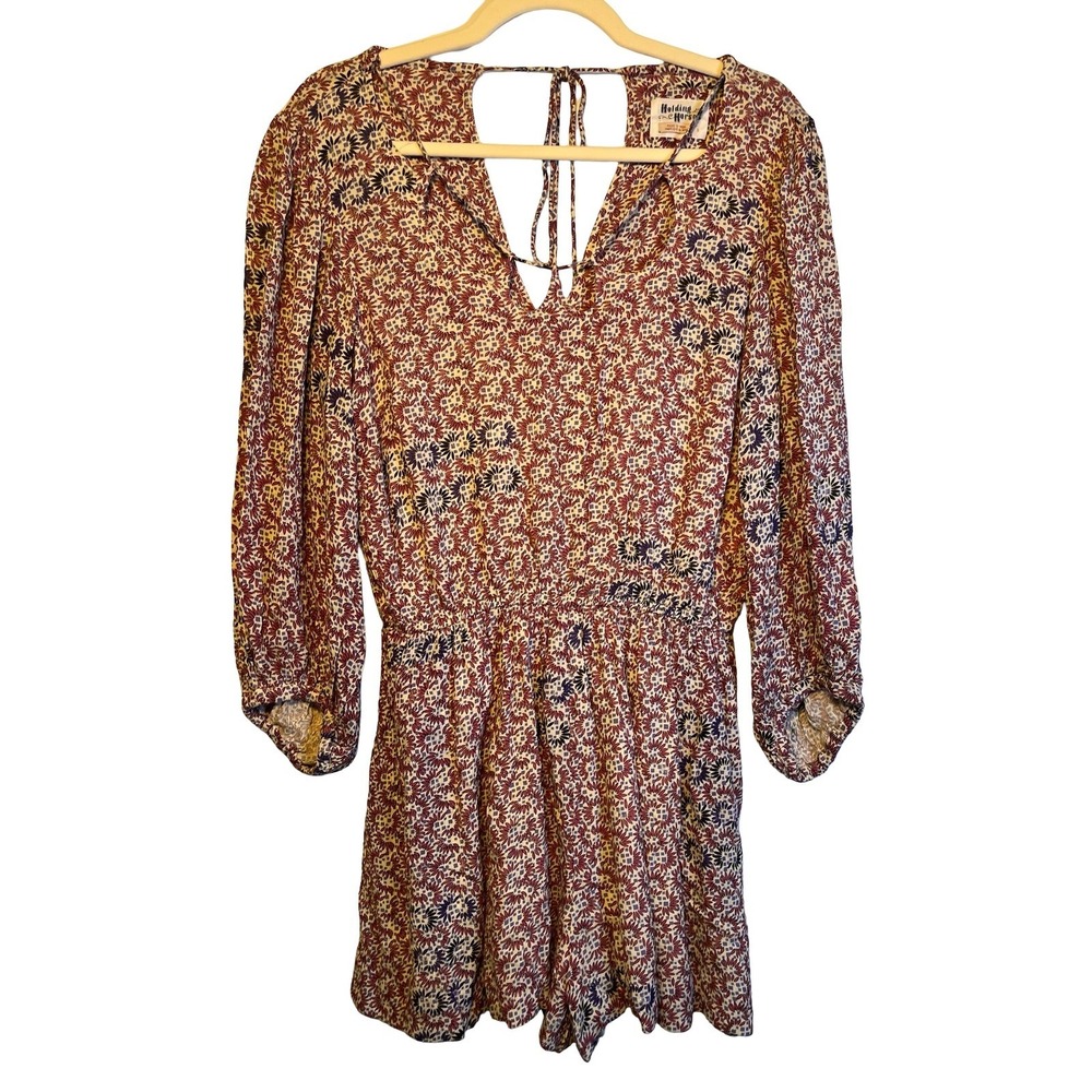 Holding Horses Anthropologie Floral Long Sleeve Romper Multicolor Women Size S